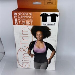 Slim & Trim slimming hourglass Fitted T-Shirt Black S NWT
